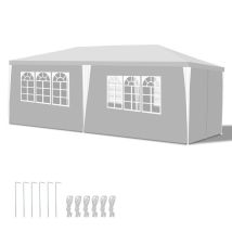 Einfeben - Swanew Tenda Per Feste Grande Tenda Per Feste Con Pannelli Laterali Rimovibili Finestre Tenda Per Campeggio O Pergolato Bianco 3x6m