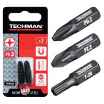 Schraubendreherbits „s2 Schwarz“, 2 Ph3 25 Mm Techman