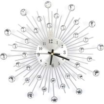 3d-wanduhr Aus Funkelndem Silberkristall, Modernes, Rundes Design, Digitale Wanddekoration Aus Metall Für Küche, Wohnzimmer, Modern Oder 