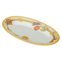 Thun - Piatto Ovale Multiuso Con Fiori E Farfalla - Cucina, Per La Tavola - Idea Regalo - Linea Country - Porcellana - Ø 38 Cm
