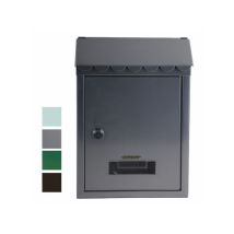 Boîte Aux Lettres Moyenne Avec Toit Et Clé Cylindrique Noire - Cm.21x7x30h. - Couleur Noire
