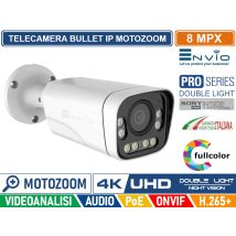 Telecamera Bullet Motozoom 4x Ip Double Light 8m Sony Starvis Poe Onvif H.265+ Visione Notturna A Colori/bianco E Nero/a Colori Su Allarme 40 Metri 