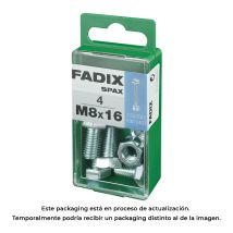 Fadix - Tornillo Métrica Cab Hex + Tuerca, Cinc, M 8x16mm, Caja 4 Uds. 85761