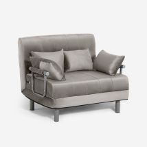 Poltrona Letto Pieghevole Salvaspazio In Velluto Deborah Twin Lux - Grigio