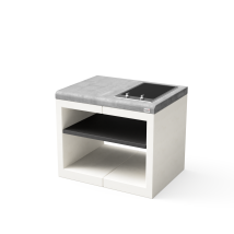 Module De Support Plaques De Cuisson Kitaway Electric Pour Barbecue En Béton Préfabriqué (blanc, Gris - 84 X 63 X 63 Cm) - Usage Extérieur - Tuozi