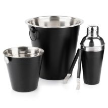 Set da bar in acciaio inox nero – 4 pezzi – Cocktail e long drink – Materiale: acciaio inossidabile – 53600