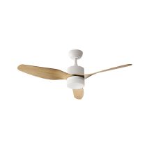 Deckenventilator Mit Licht Weiß Metall Fernbedienung 3 Flügel In Holzoptik 3 Geschwindigkeitsstufen Timer 3 Farblichtmodi Wohnzimmer Büro Flur