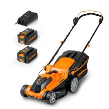 Clmf2437g Tagliaerba Senza Filo 24v Max 2x4.0ah Batteria, 37cm Fino A 300m², Altezza Di Taglio A 6 Livelli 22-72mm, Capacità Di Raccolta 40l - 