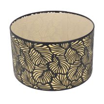 Eosnow Pantalla De Metal Hueca Negra Con Forro Amarillo, Lámpara De Mesa De Metal, Pantalla De Luz Para Base Calibre E27 E14