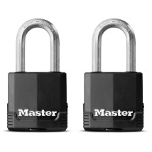 Master Lock Vorhängeschloss Mit Schlüssel Excell Schwarzem Stahl 50 Mm - 2 Stück
