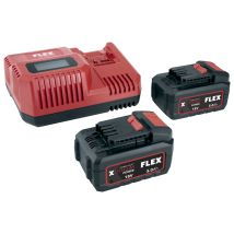 Flex Tools - Flex Akku Starter-set P-set 55 R, 2x 5,0 Ah/ 18 V + Schnellladegerät