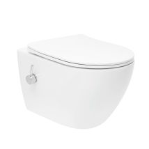 Swiss Aqua Technologies – Wc Japonais Suspendu Sans Bride Satfus11bfc – Chasse D'Eau Vortex 3/6l – Abattant Softclose – Céramique Blanc Brillant