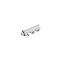 Colector lineal de latón 1" 5 vías 24x19 hilos D.16 – CW617 cromado – Distancia entre centros 36 mm