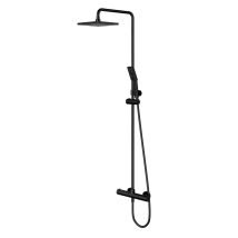 Omnires Y - Duschset Mit Thermostat, 20x20 Cm, 3 Strahlarten, Schwarz Matt Y1244jbl