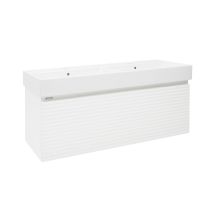 Naturel Mueble De Baño Con Lavabo Naturel Savona 118x43x44,8 Cm, Blanco Brillante (savona120biu2)