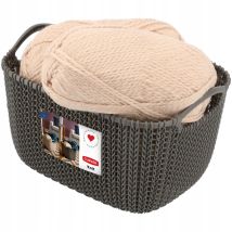 Curver – 8L rechteckiger Korb aus Kunststoff, braun – 30cm hoch, 40cm breit – für Badezimmer, Küche, Aufbewahrung