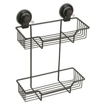 Gedy Ho191400100 Porta Objetos Doble Ventosa Negro Mate - Ref: Ho191400100