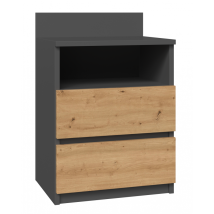 Aster T1 - Bedside Table With 2 Drawers - 59x40x32 Cm - Bedside Table - Scandinavian Style