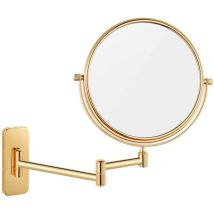 Vergrößerungsspiegel, 10-facher Vergrößerungsspiegel, Wandmontage, Runder Badezimmer-schminkspiegel, Wandmontage, Goldener Rasierspiegel Mit Flexiblem