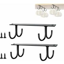 Moon-2 Pieces Hanging Cup Holder, Under Cabinet Cup Holder, Multi-function Cup Organizer, Cup Holder Hook For Coffee Mugs, Beer Mugs, Storing And 