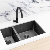 1.5 Bowl Undermount Sink Left Hand Small Bowl 590 X 440 Mm - Gunmetal Grey - Gfs0066 - Gunmetal Grey - Scott&james