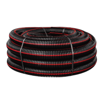 Gaine Électrique Préfilée 110/25mm – Fourreau Noir Bandes Rouges – Protection Réseaux Électriques – Glisse Améliorée – Certifié Nf – Courant