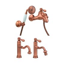 Gattoni Rubinetteria - Conjunto De Baño Con Mezclador De Lavabo, Bidé Y Bañera En Estilo Retro Cobre Gattoni Oxford Kitoxfordvc8