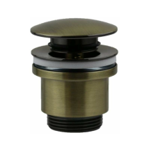 Tecom - Standard-rund-klick-klack-ablaufgarnitur Aus Gebürsteter Bronze Damast 18216 Bronze