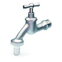Apm - Sandgestrahlter, Verchromter Deutscher Gartenhahn Mit Schlauchhalter 070cs 01520 1/2' X 3/4'