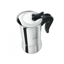 Cafetera italiana Miss Splendy Tz 2 – Acero inoxidable – Mango y pomo de baquelita – Juntas de silicona – Lavable en lavavajillas