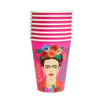 Skylantern – Bicchieri di carta Frida Kahlo – 340 ml – Confezione da 8 pezzi