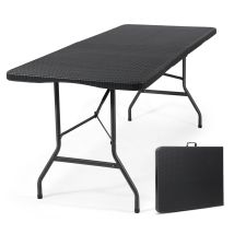 Table De Buffet Pliante Sekey 180 Cm, Table De Camping Avec Poignée De Transport, Table De Fête, Table De Jardin Pliante Pour Jardin, Terrasse Et 