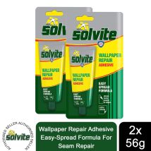Solvite – Wallpaper Repair Adhesive – Pack of 2 Tubes 56g – Easy-Spread Formula – Suitable for Most Wallpaper Types
