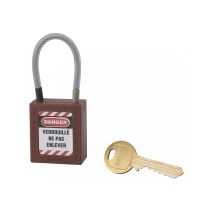 Lucchetto Loto In Abs 38 Mm, Arco In Nylon L 90 Mm Ø 4,76 Mm, Marrone, 1 Chiave – Thirard