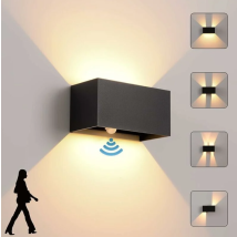 Applique Da Parete Con Sensore Di Movimento, Applique Da Parete Moderna A Led Da 24 W, Ip65 Impermeabile, Bianco Caldo 3000 K, Angolo Del Fascio 