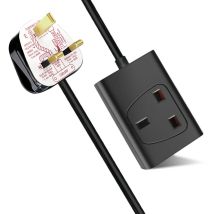 Extrastar - 1 Way 13a Extension Leads With Cable 3g1.25, 3m, Black