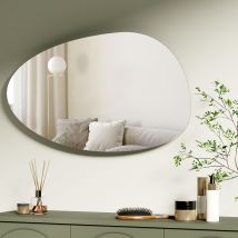 S'Afielina - Wandspiegel Asymmetrisch 85×50cm Ohne Rahmen Deckospiegel Badspiegel Für Wohnzimmer, Badezimmer Und Schlafzimmer