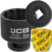 Chiave A Bussola A Impatto Jcb Da 1/2" 36 Mm A 12 Punte A Parete Sottile In Acciaio Cr-mo