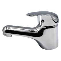 Urano Einhand-Waschtischmischer verchromt – 1"1/4" Ablauf, flexible Schläuche, Kartusche Ø 40