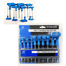 Toolzone - 10pc Hex Key Metric 2-10mm T Handle Allen Key Wrench T Bar Set Heavy Duty Hx027