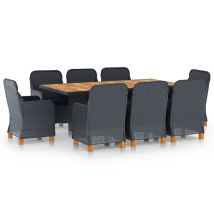 Furniture Limited - Set Comedor Jardín 9 Pzas Cojines Ratán