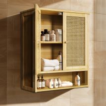 3 Shelves Double Door Bathroom Wall Cabinet Cupboard Wall Mounted