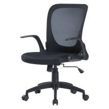 Silla de Oficina Wellington – Silla Ejecutiva de Malla con Reposabrazos Abatibles – Color Negro – Dimensiones 60x59h86/96 cm