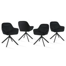 Goeurvant 360° Drehstühle Mit Weichem Sitz, Eleganter, Geschwungener Rückenlehne Und Ergonomischen Armlehnen, Stilvoller Komfort Für Jedes Zimmer - 