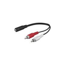 Cavo audio stereo 3.5 mm a 2 RCA maschio – 20 cm – Connettori nichelati e dorati – Garanzia 10 anni