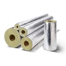 Rockwool - 800 Wlg 0,035 Rohrisolierung Rohr Alukaschiert Rohrschale Steinwolle 22x40-1m