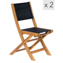 Nordlys - Lot De 2 Chaises De Jardin En Acacia Massif Et Corde
