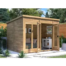 Dunster House Ltd. - Dunster House Summerhouse 3m X 2.4m Modular Pent Fully Pressure Treated Timber Ragepanda