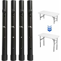 4er-set Tischbeinverlängerungen Für Klapptische Für Gebogene Und Gerade Beine, Verstellbare Klapptischbeinerhöhungen, Für Höhe (44 Cm) – Rwpurniture 
