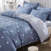 Bettgarnitur - 1 Bettbezug 220 X 240 Cm + 2 Kopfkissenbezüge 60 X 60 Cm - 65% Baumwolle, 35% Polyester - Blau